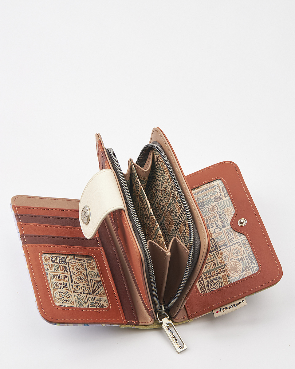 Sweet Candy Γυναικείο Πορτοφόλι με Μοτίβο Λεβάντας και Ρετρό Υφή – Lavender Walk