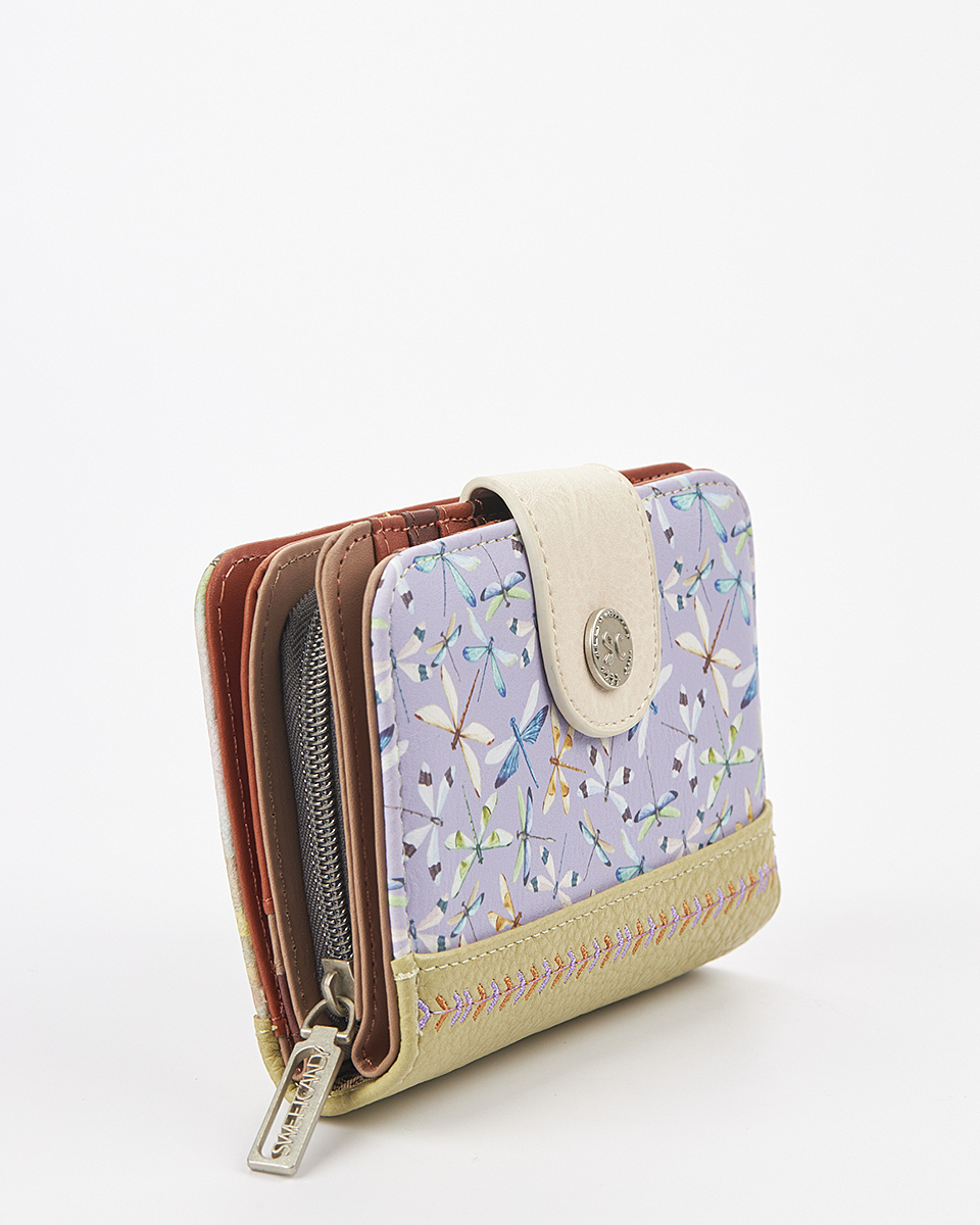 Sweet Candy Γυναικείο Πορτοφόλι με Μοτίβο Λεβάντας και Ρετρό Υφή – Lavender Walk