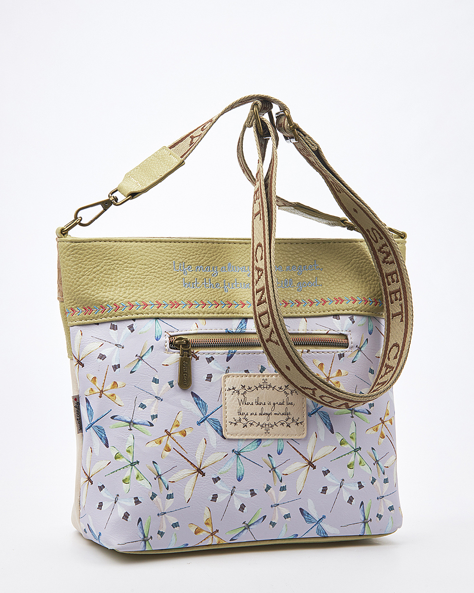 Sweet Candy Γυναικεία Τσάντα Ώμου με Ανάγλυφη Λεπτομέρεια – Lavender Walk
