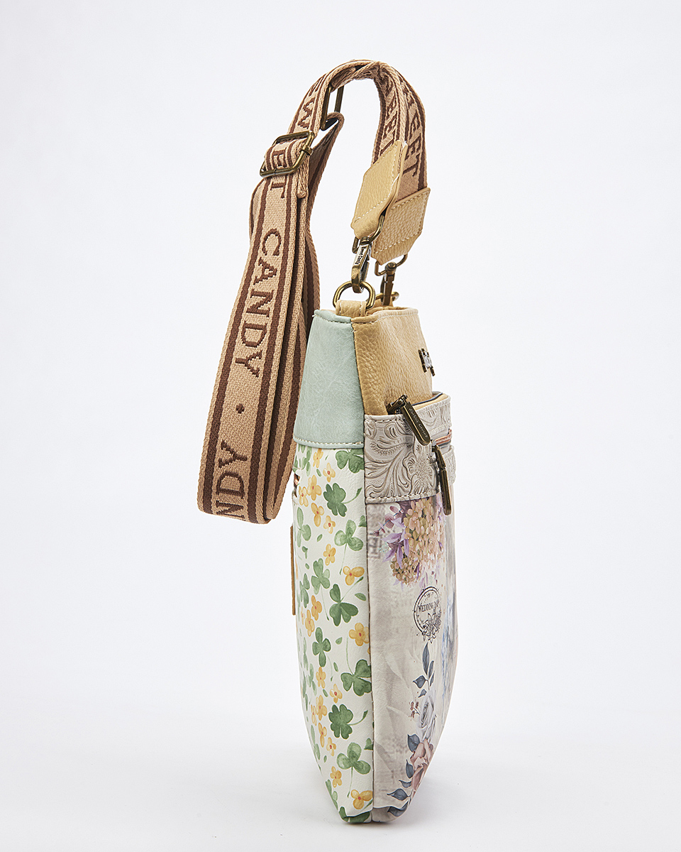 Sweet Candy Γυναικεια Τσαντα Ωμου-Χιαστι με Vintage Μοτιβο – Floral Whisper