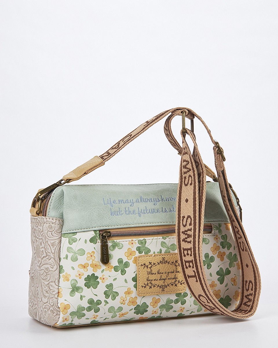 Sweet Candy Τσάντα Ώμου με Ανάγλυφα Λουλούδια και Ρετρό Αέρα – Vintage Story