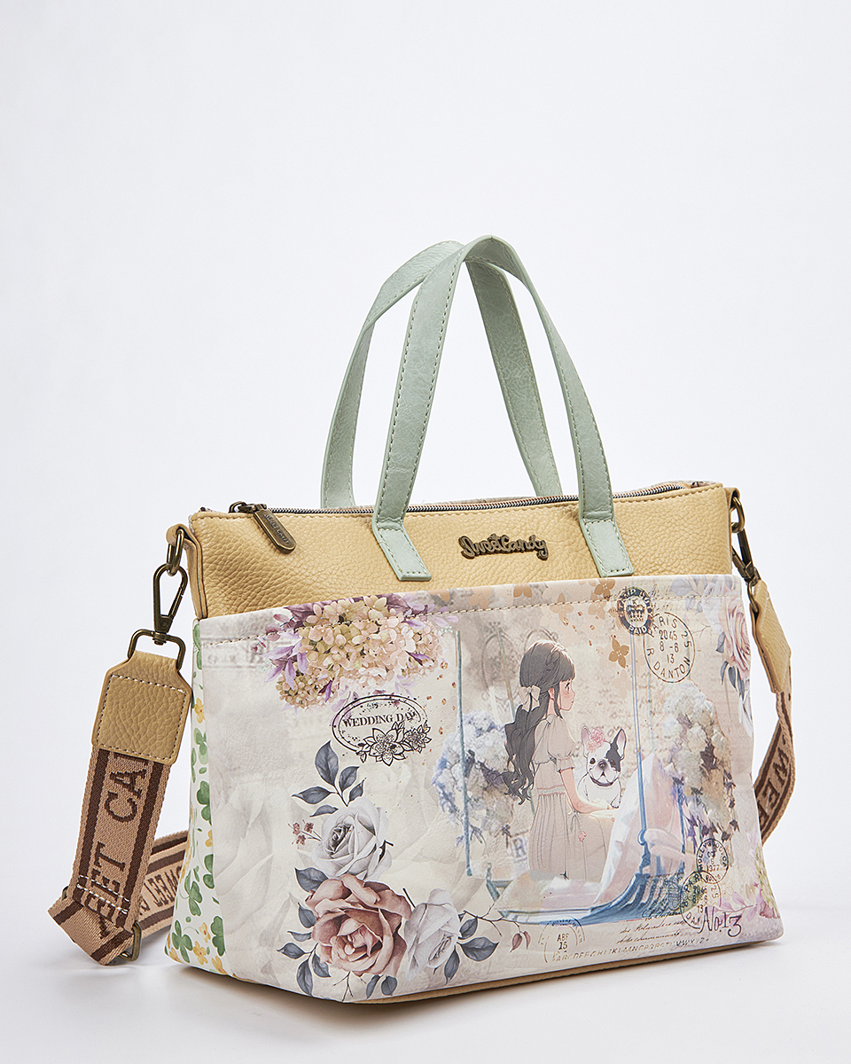 Sweet Candy Γυναικεία Τσάντα Ώμου-Χιαστί με Λουλούδια και Πεταλούδες – Floral Whisper Sweet Candy Γυναικεία Τσάντα Ώμου-Χιαστί με Λουλούδια και Πεταλούδες – Floral Whisper