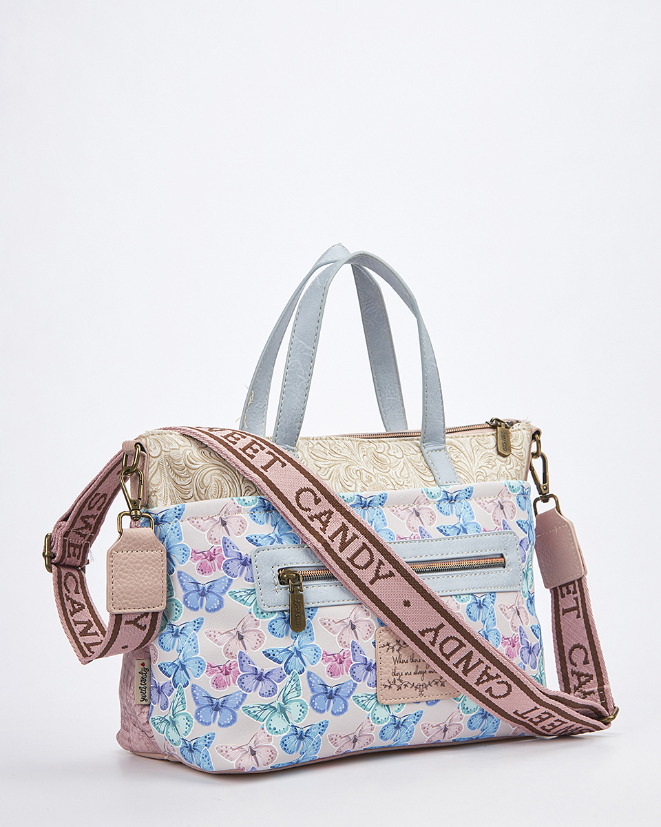 Sweet Candy Γυναικεία Τσάντα Ώμου-Χιαστί με Ρομαντικό Σκίτσο – Mirror Bloom