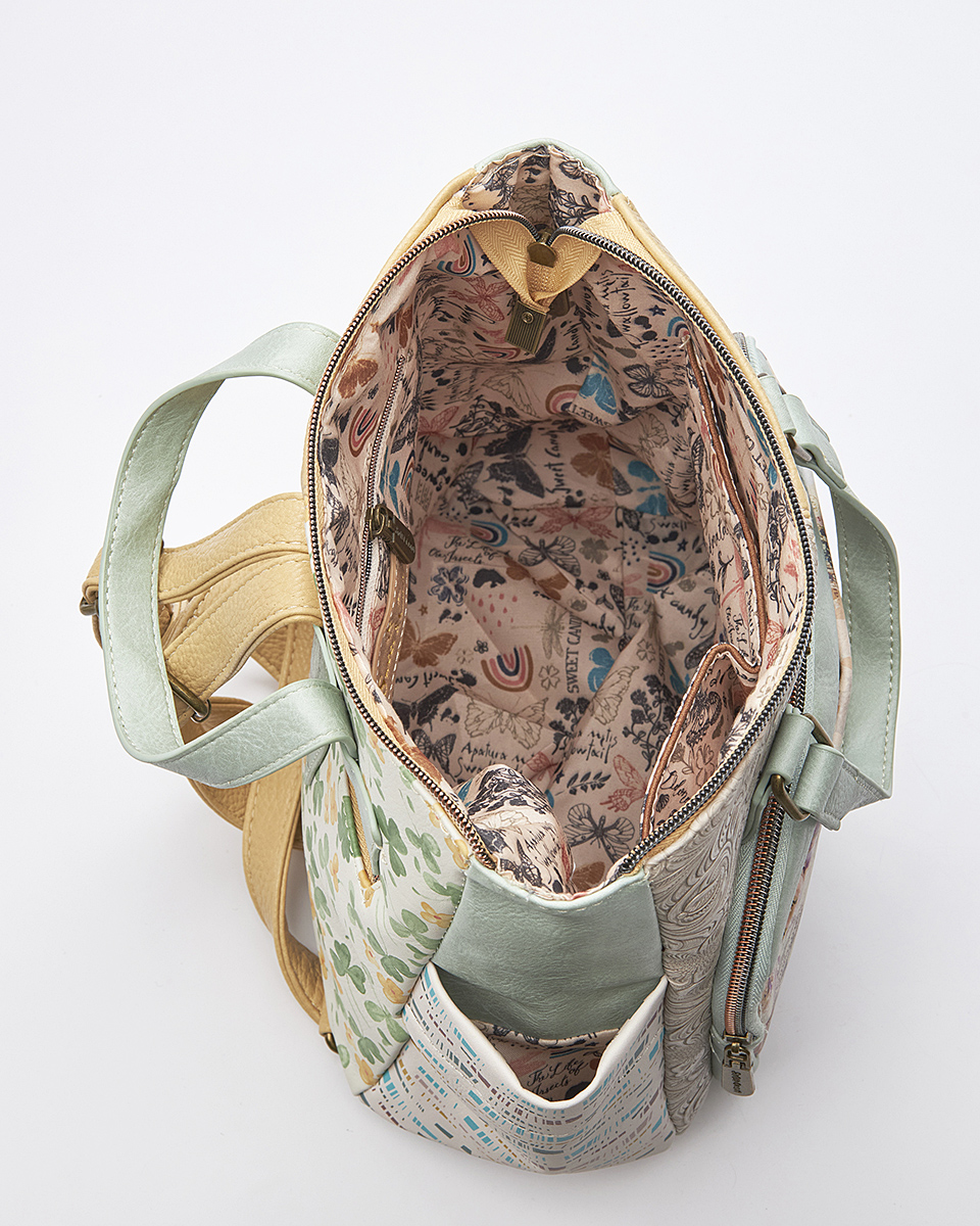Sweet Candy Γυναικείο Σακίδιο 3-Way με Ρομαντικό Pattern – Floral Whisper