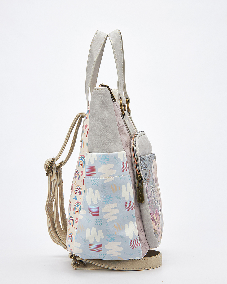 Sweet Candy Γυναικείο Σακίδιο 3-Way με Ντελικάτο Floral Design – Vintage Story Sweet Candy Γυναικείο Σακίδιο 3-Way με Ντελικάτο Floral Design – Vintage Story