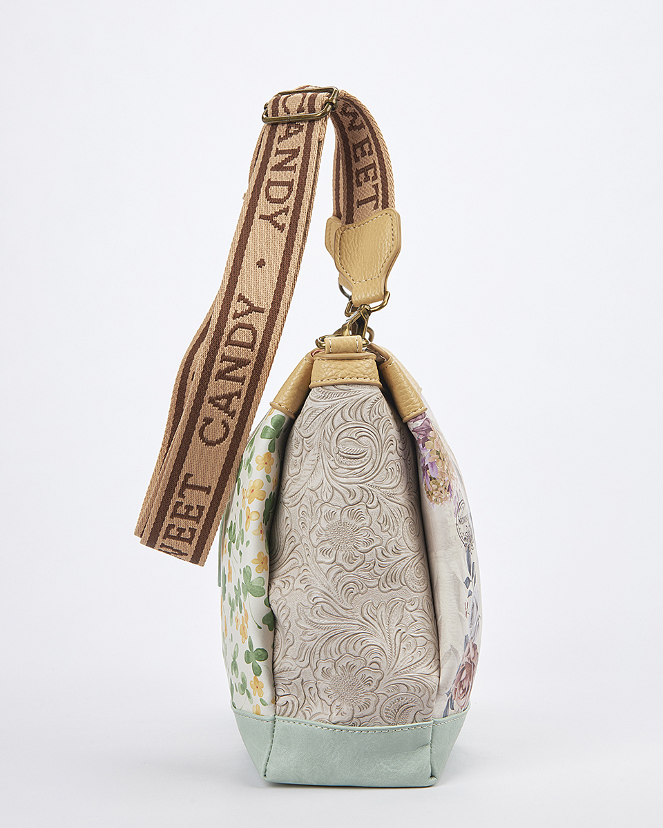 Sweet Candy Γυναικεία Τσάντα Ώμου-Χιαστί με Πεταλούδες και Λουλούδια – Floral Whisper