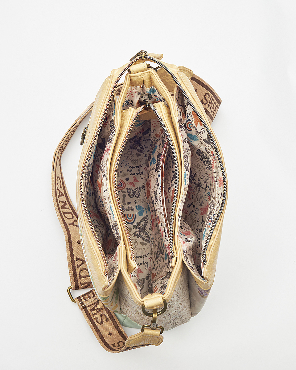 Sweet Candy Γυναικεία Τσάντα Ώμου-Χιαστί με Πεταλούδες και Λουλούδια – Floral Whisper