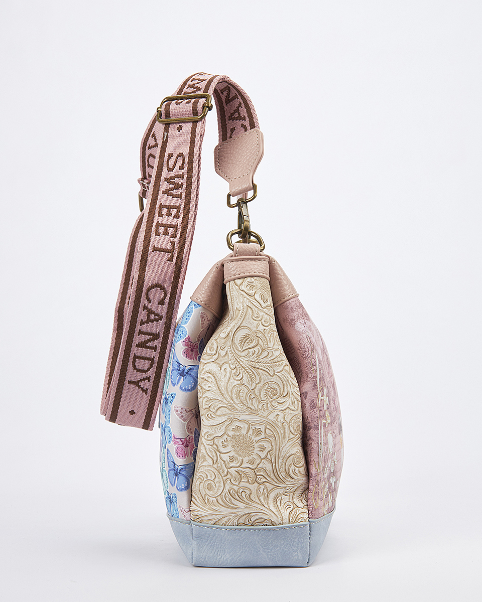 Sweet Candy Γυναικεία Τσάντα Ώμου-Χιαστί με Ρομαντικό Πορτρέτο – Mirror Bloom