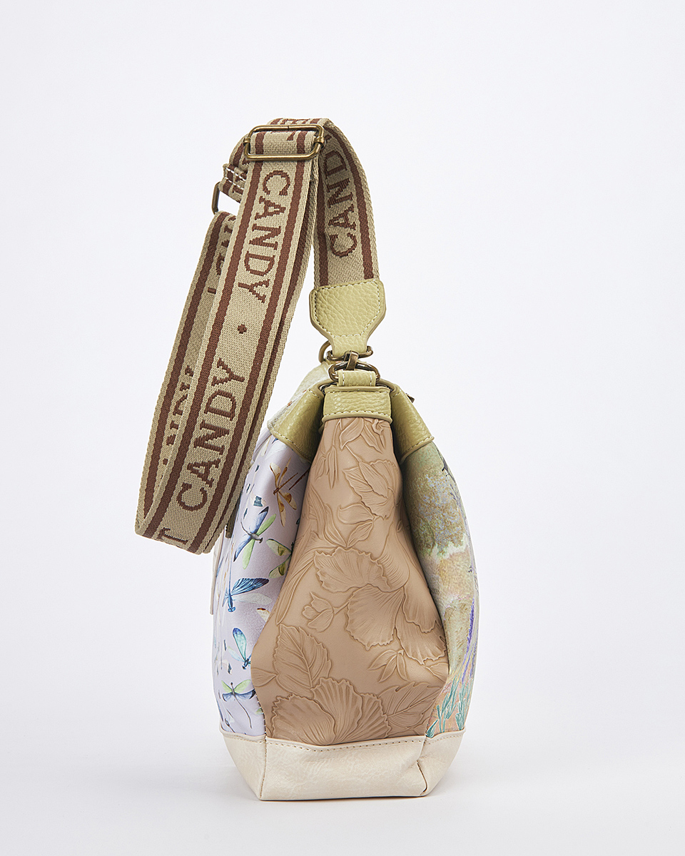 Sweet Candy Γυναικεία Τσάντα Ώμου-Χιαστί με Κήπο και Ζωάκια – Lavender Walk