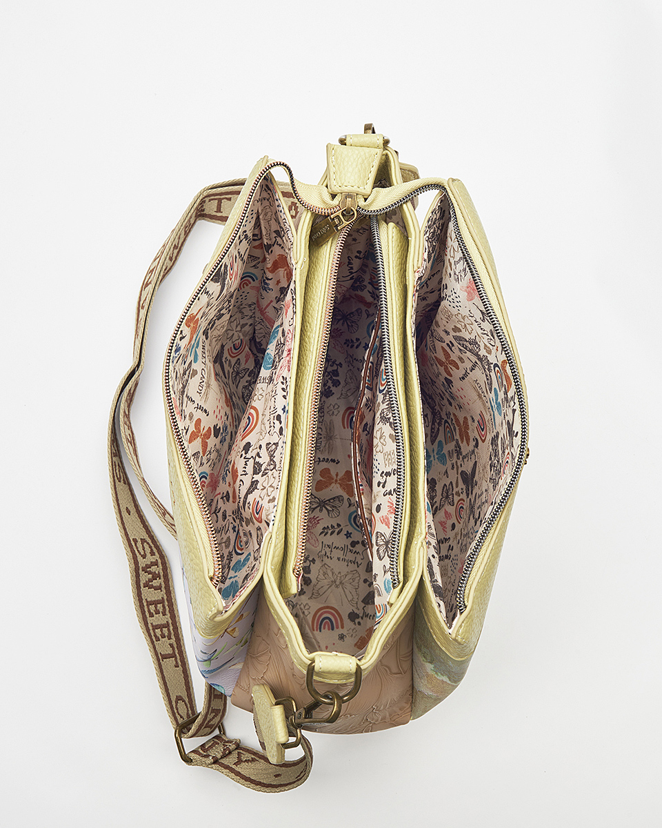 Sweet Candy Γυναικεία Τσάντα Ώμου-Χιαστί με Κήπο και Ζωάκια – Lavender Walk