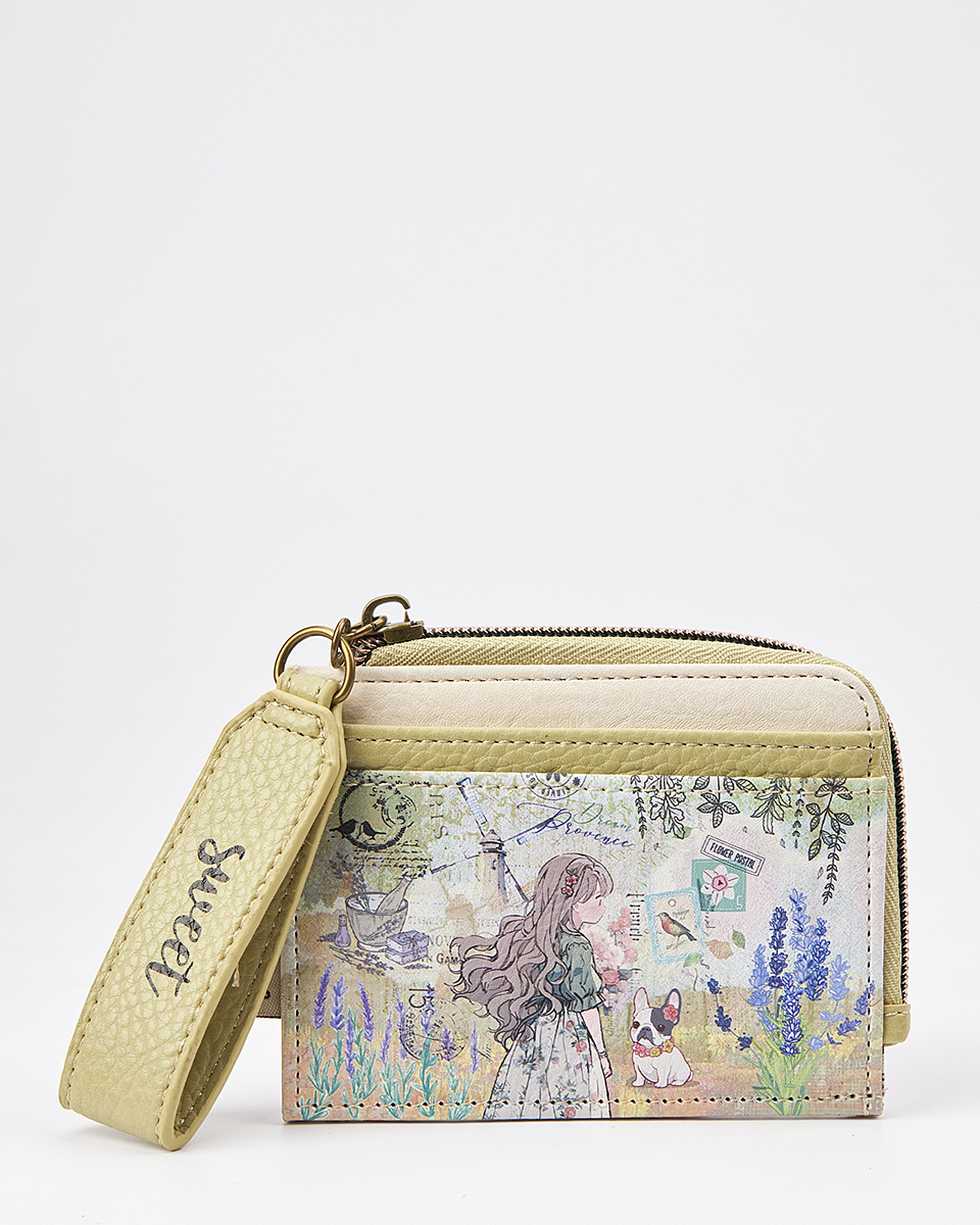 Sweet Candy Γυναικείο Πορτοφόλι με Μοτίβο Λεβάντα & Αναδιπλούμενη Θήκη – Lavender Walk