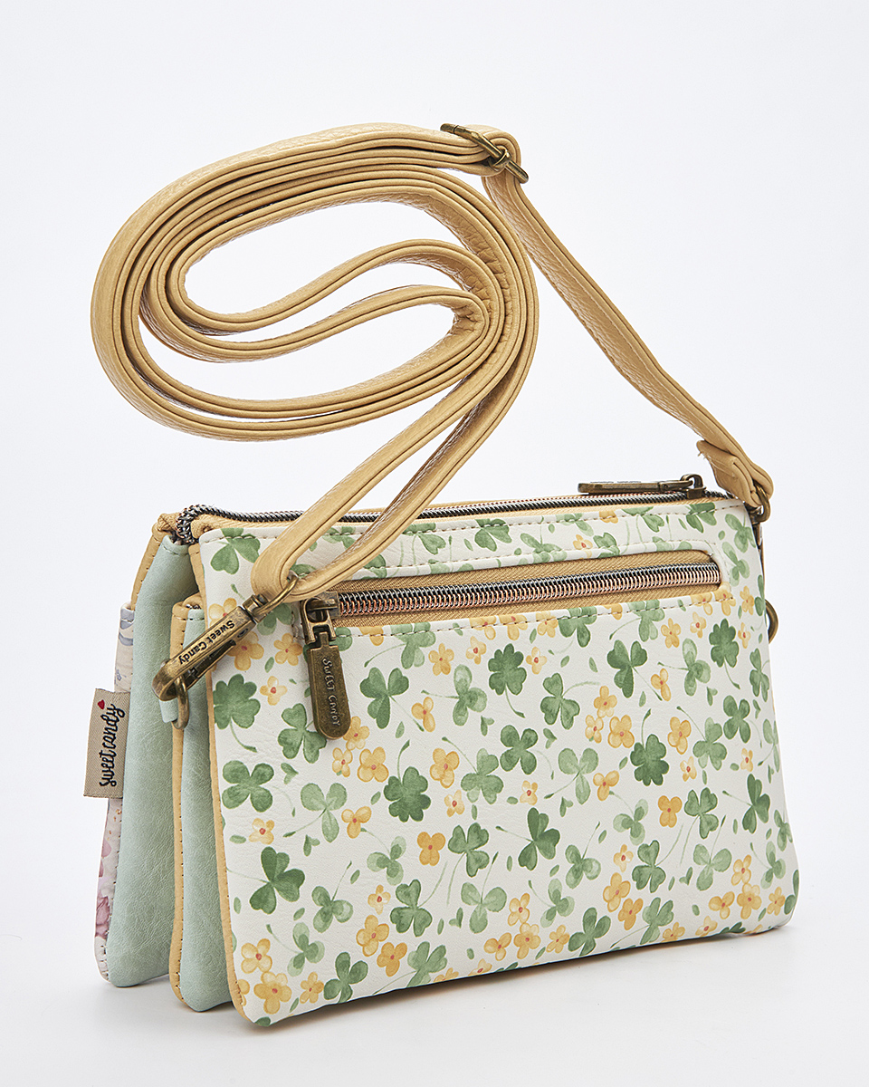 Sweet Candy Γυναικεία Τσάντα Ώμου-Χιαστί με Πεταλούδες και Vintage Pattern – Floral Whisper