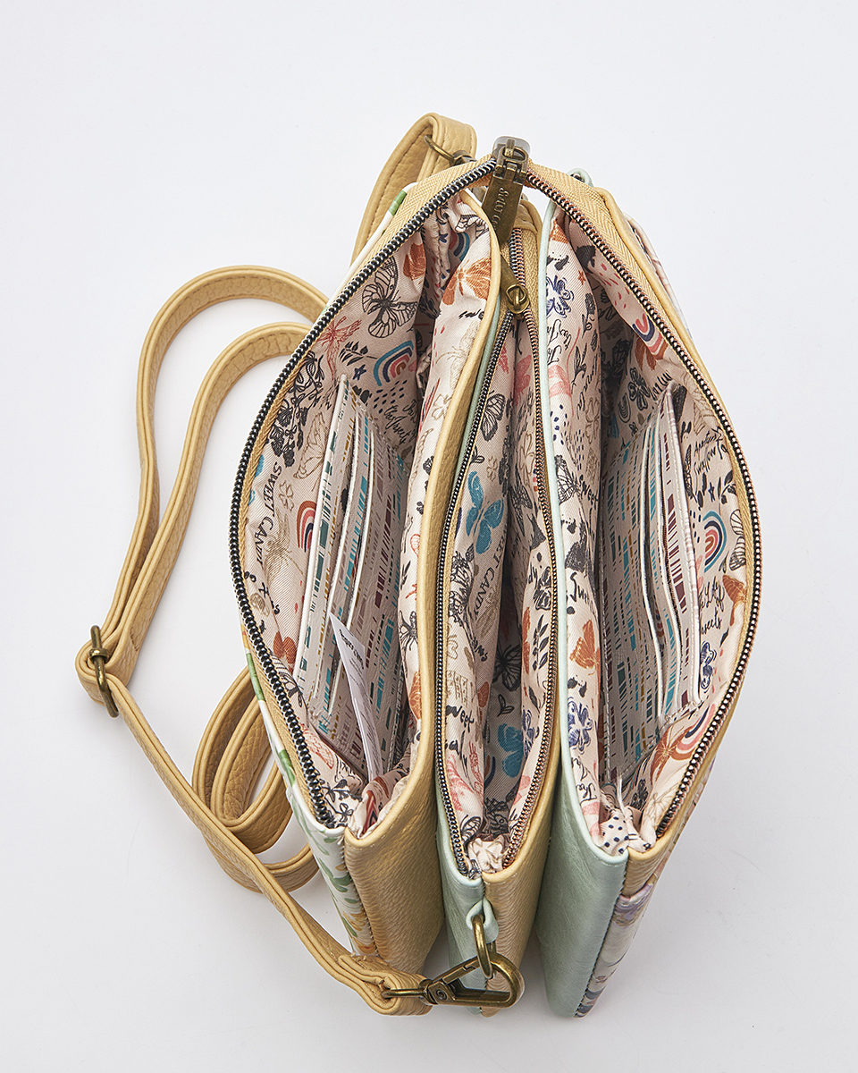 Sweet Candy Γυναικεία Τσάντα Ώμου-Χιαστί με Πεταλούδες και Vintage Pattern – Floral Whisper