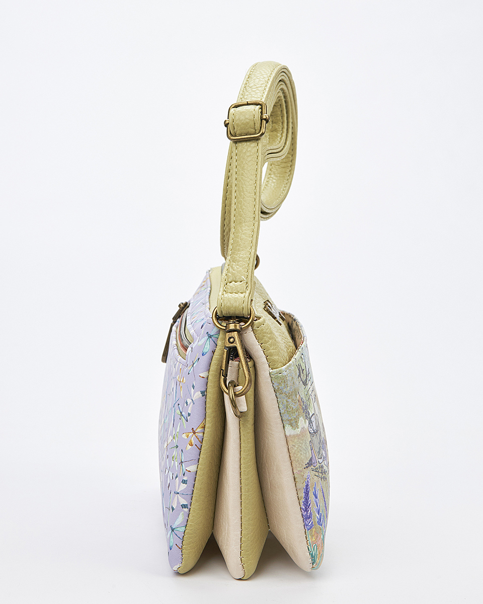 Sweet Candy Γυναικεία Τσάντα Ώμου-Χιαστί με Σκηνή Κήπου – Lavender Walk