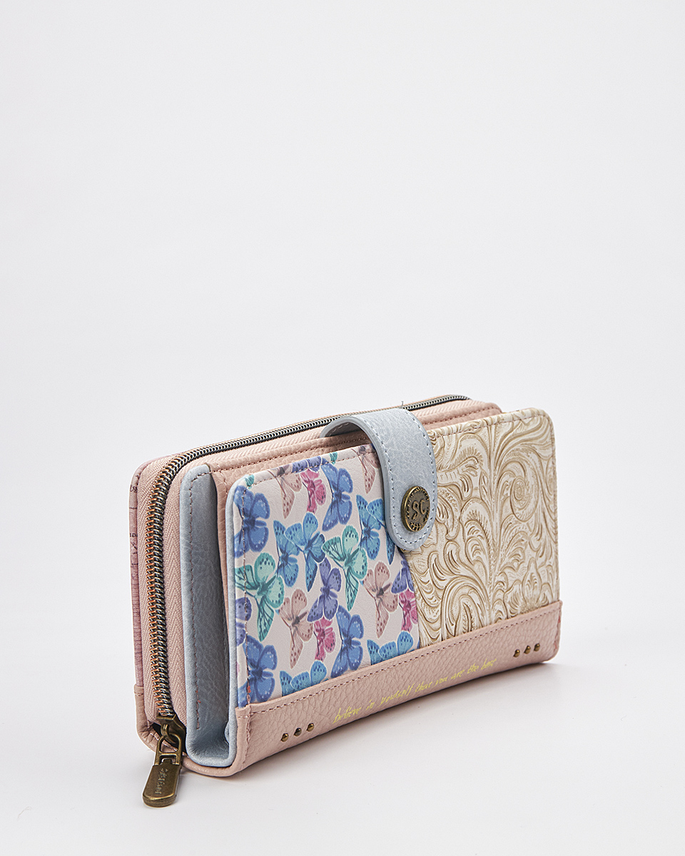 Sweet Candy Γυναικείο Πορτοφόλι με Ρομαντική Απεικόνιση Καθρέφτη – Mirror Bloom
