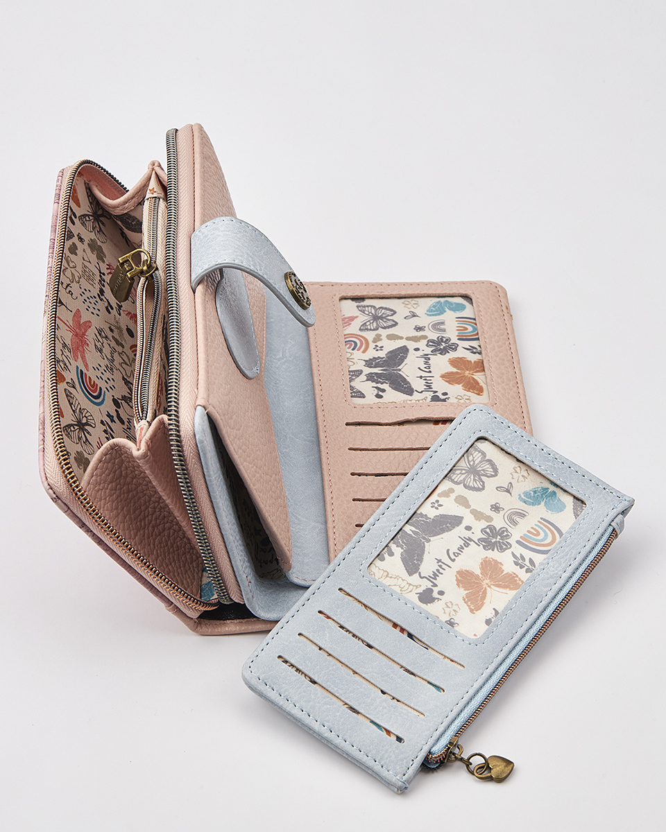 Sweet Candy Γυναικείο Πορτοφόλι με Ρομαντική Απεικόνιση Καθρέφτη – Mirror Bloom