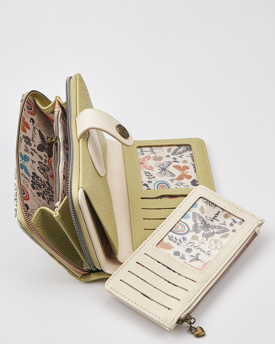 Sweet Candy Γυναικείο Πορτοφόλι με Μοτίβο Λεβάντα & Καρδιά στο Εσωτερικό – Lavender Walk