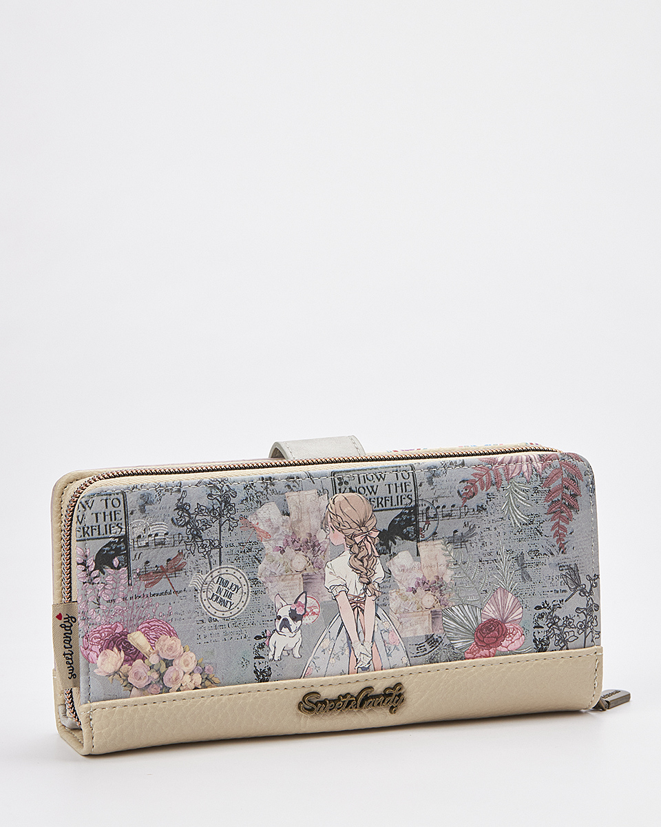 Sweet Candy Γυναικείο Πορτοφόλι με Ανάγλυφα Λουλούδια & Μοναδική Ροή – Vintage Story