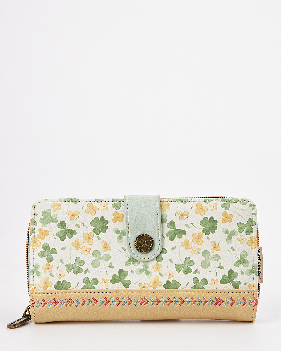 Sweet Candy Γυναικείο Πορτοφόλι με Floral Vintage και Λουράκι Καρπού – Floral Whisper