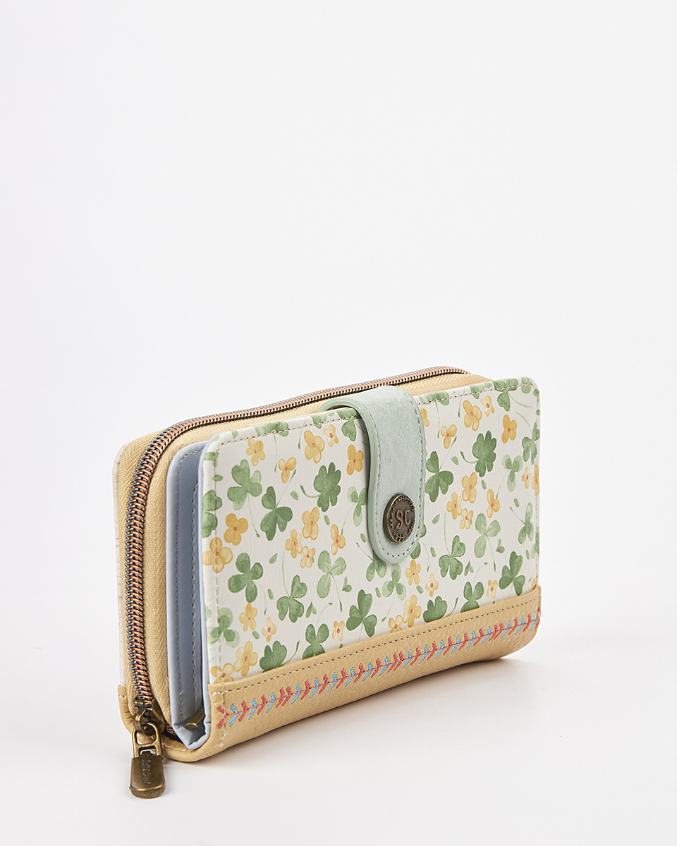 Sweet Candy Γυναικείο Πορτοφόλι με Floral Vintage και Λουράκι Καρπού – Floral Whisper