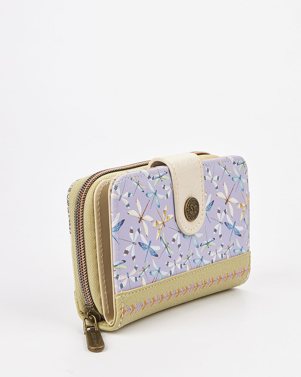 Sweet Candy Γυναικείο Πορτοφόλι με Μοτίβο Λεβάντας & Διαφάνεια – Lavender Walk
