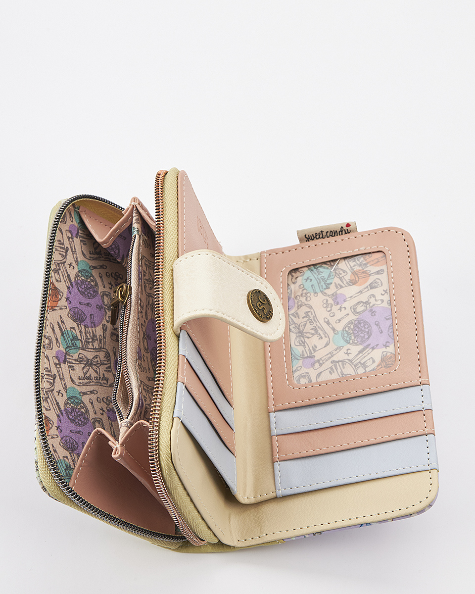Sweet Candy Γυναικείο Πορτοφόλι με Μοτίβο Λεβάντας & Διαφάνεια – Lavender Walk