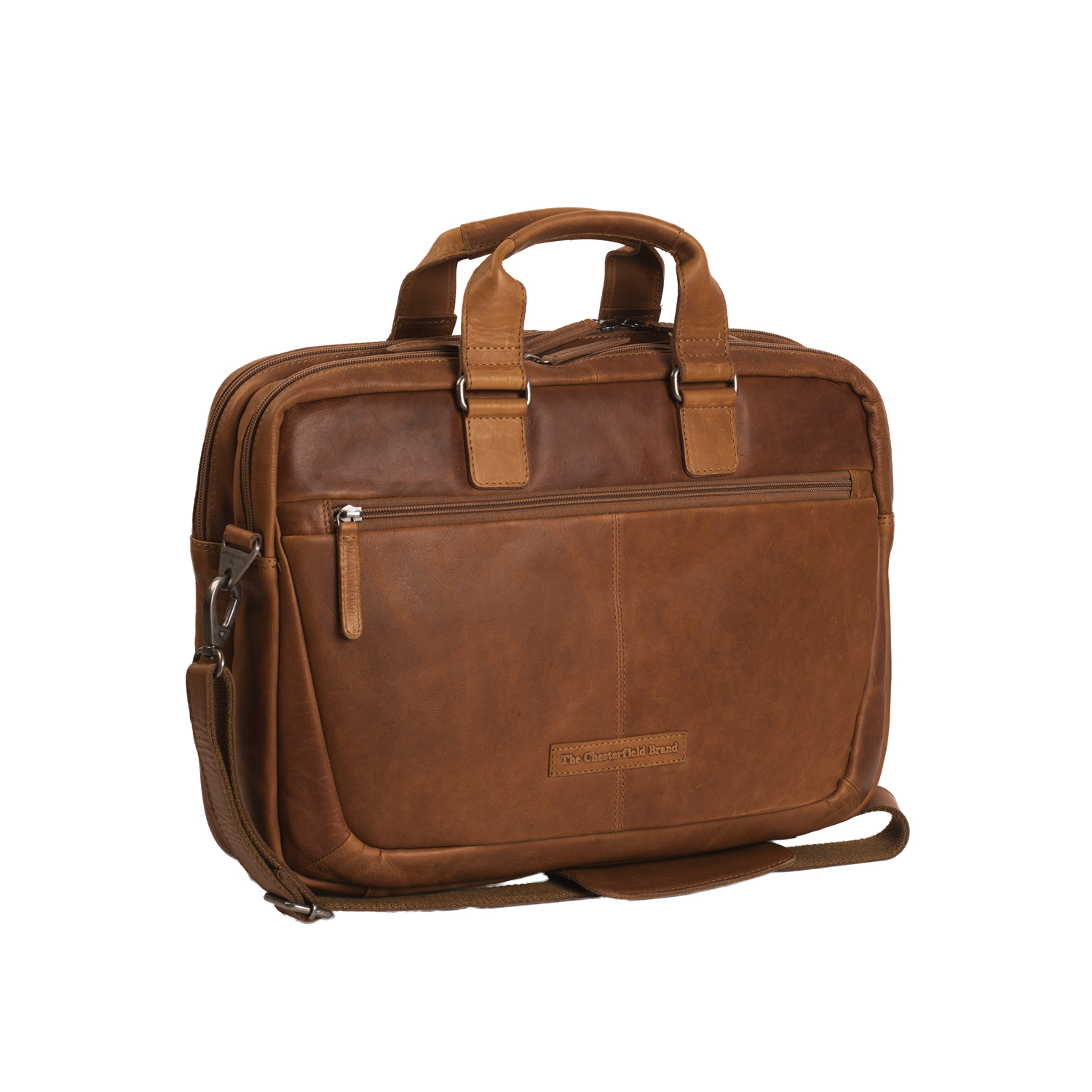 Chesterfield Leather Laptop Bag Seth Cognac