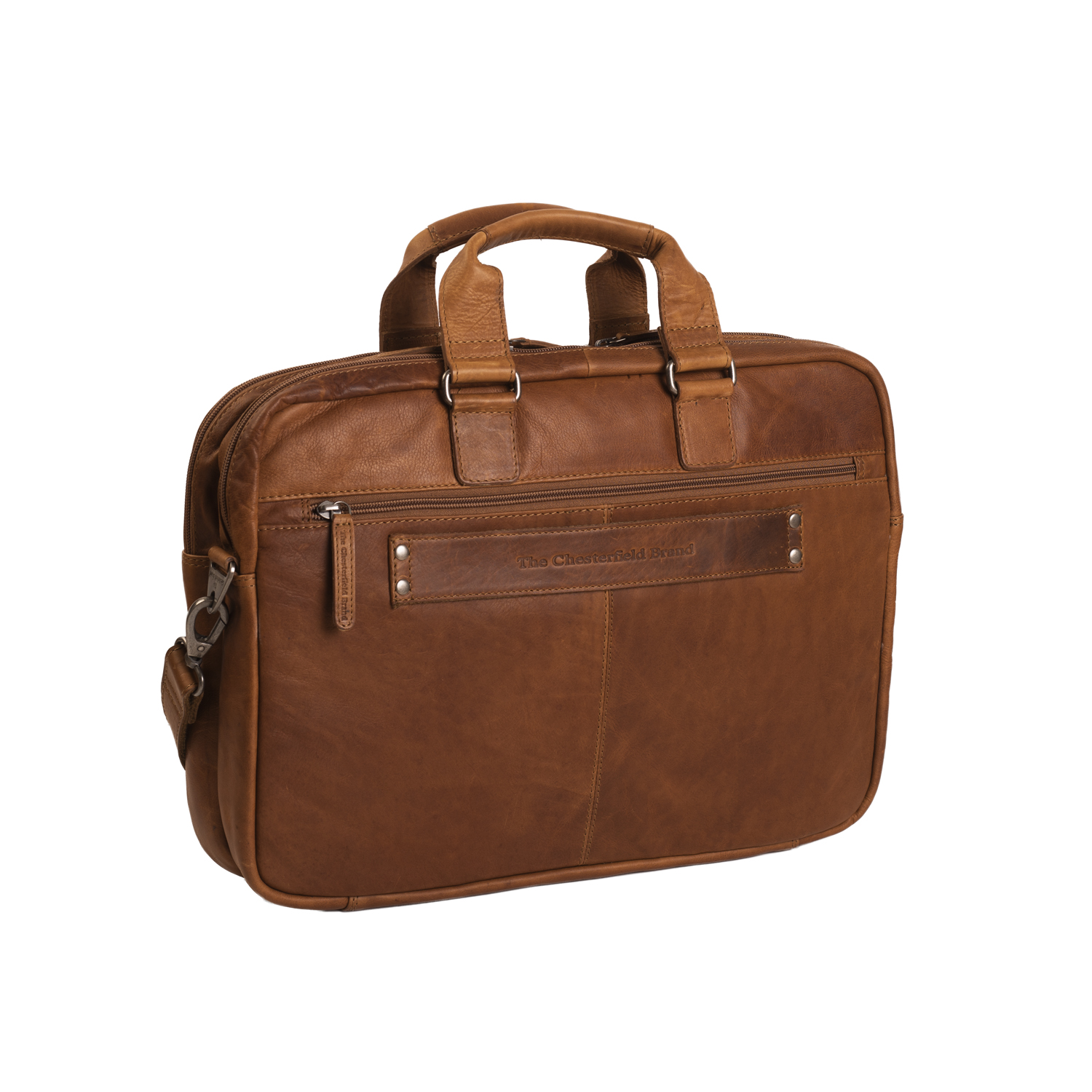 Chesterfield Leather Laptop Bag Seth Cognac