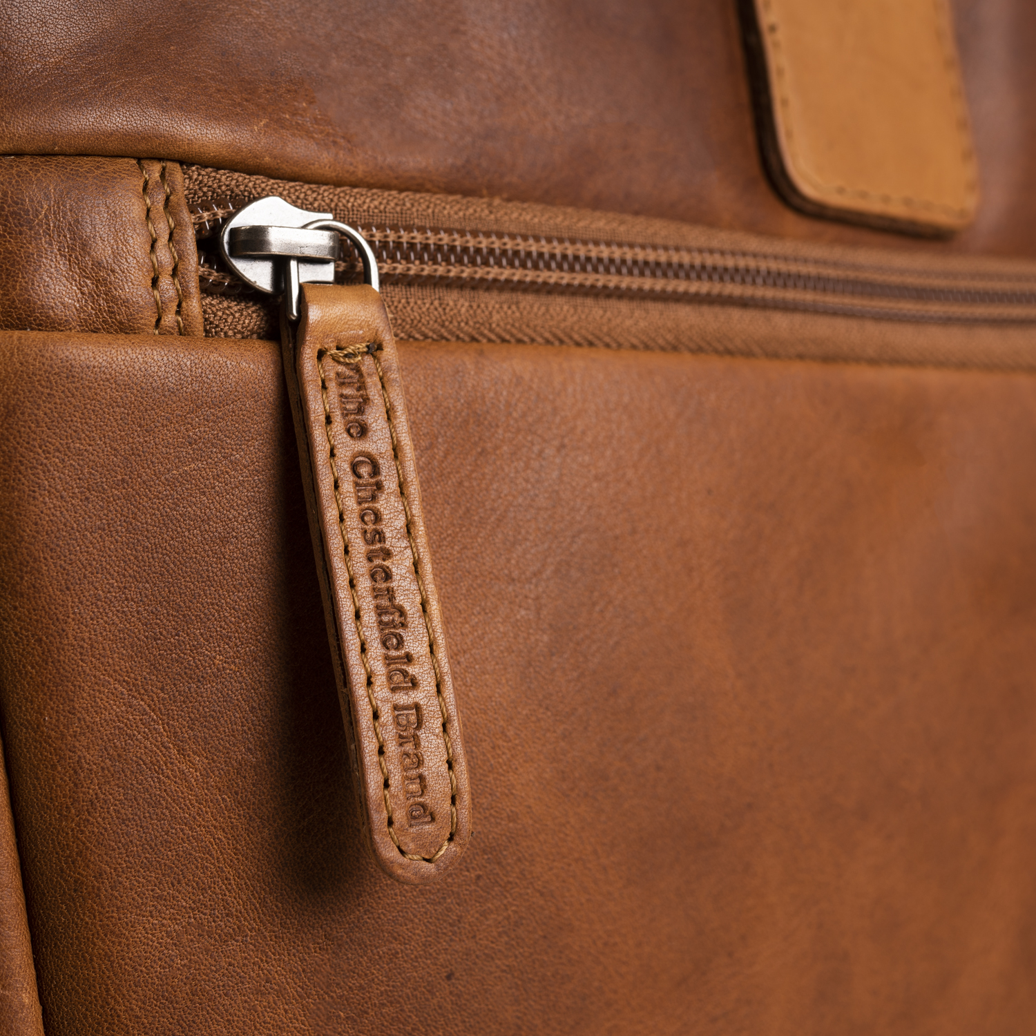 Chesterfield Leather Laptop Bag Seth Cognac