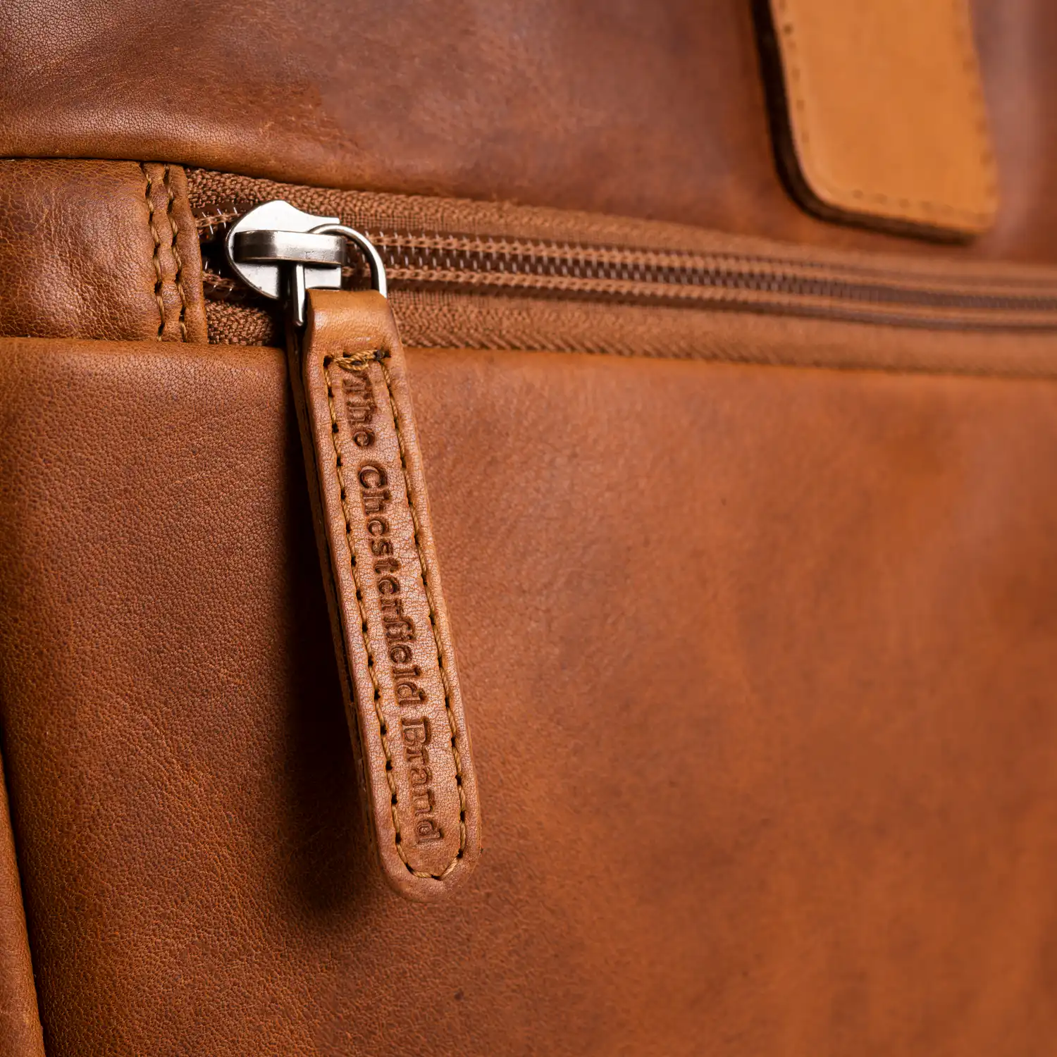 Chesterfield Leather Laptop Bag Seth Cognac