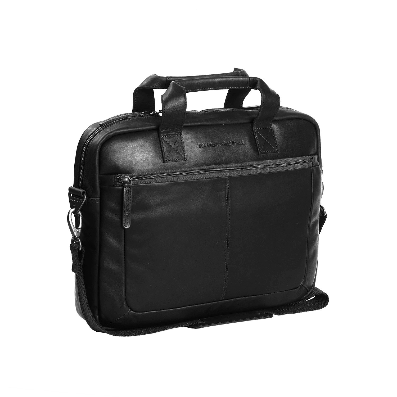 Chesterfield Leather Laptop Bag Calvi Black