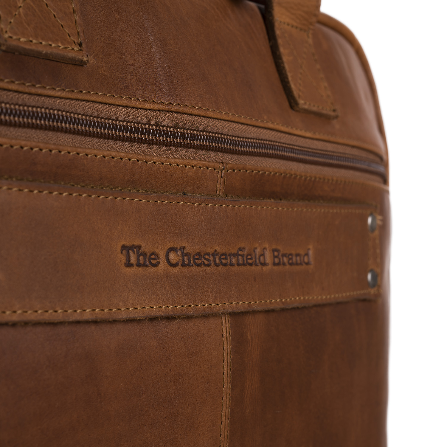 Chesterfield Leather Laptop Bag Calvi Cognac