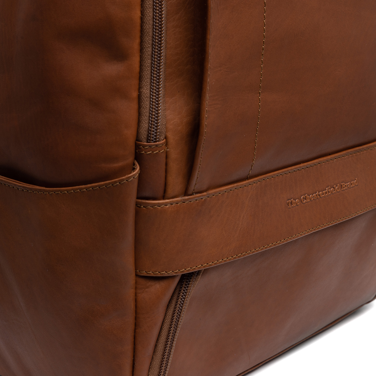 Chesterfield Leather Backpack Cognac Rich