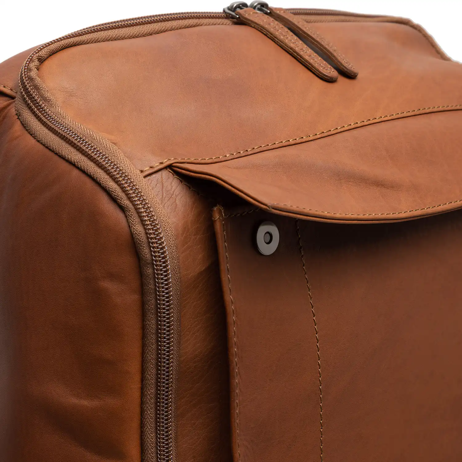 Chesterfield Leather Backpack Cognac Rich