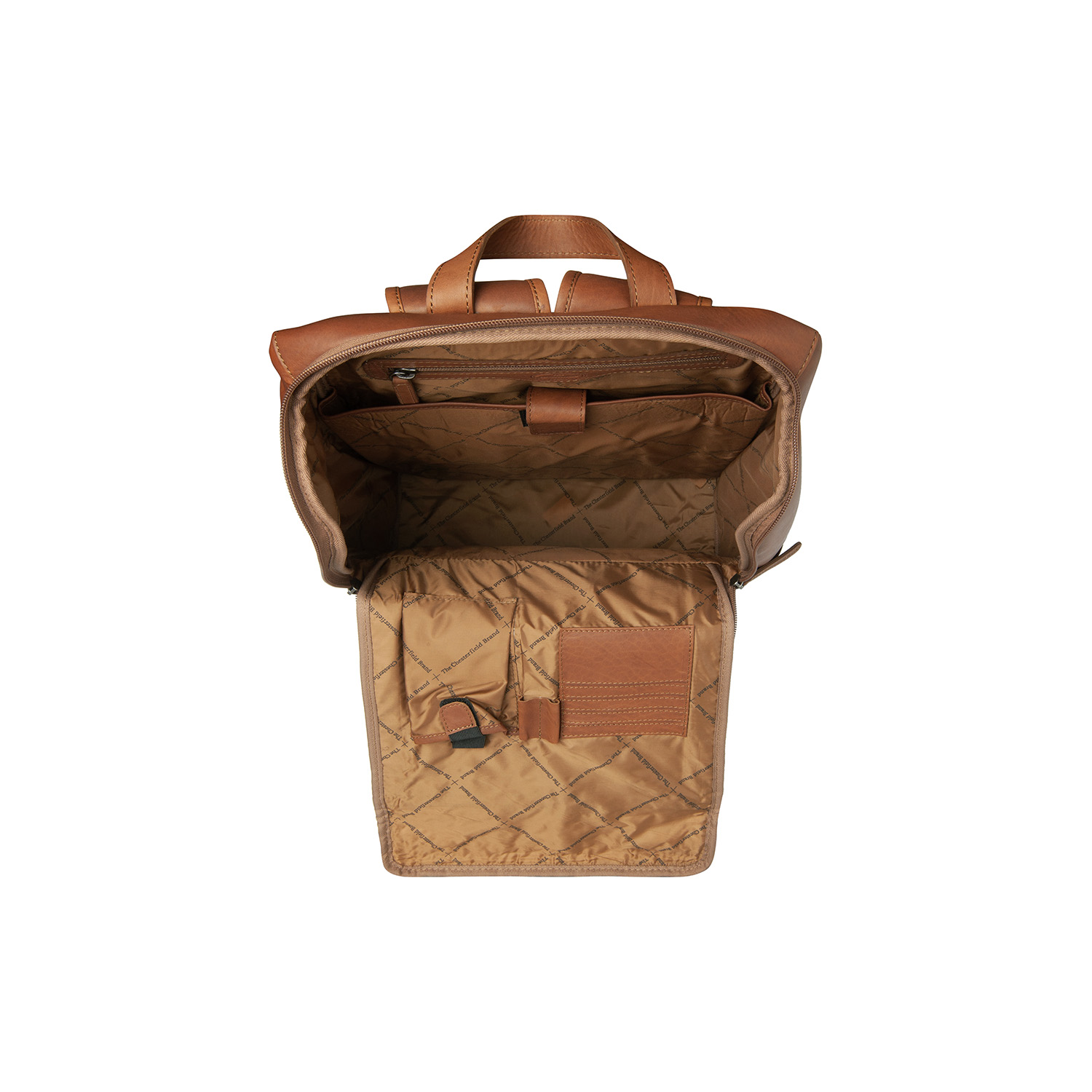 Chesterfield Leather Backpack Cognac Rich