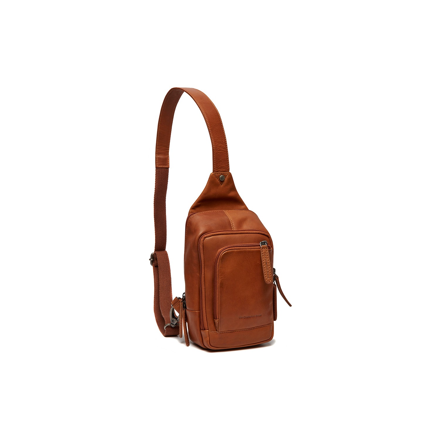 Chesterfield Leather Crossbody Bag Riga camel