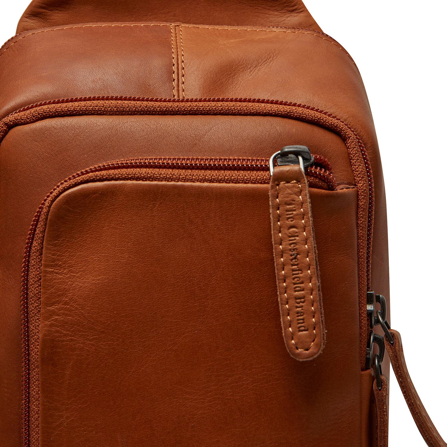 Chesterfield Leather Crossbody Bag Riga camel