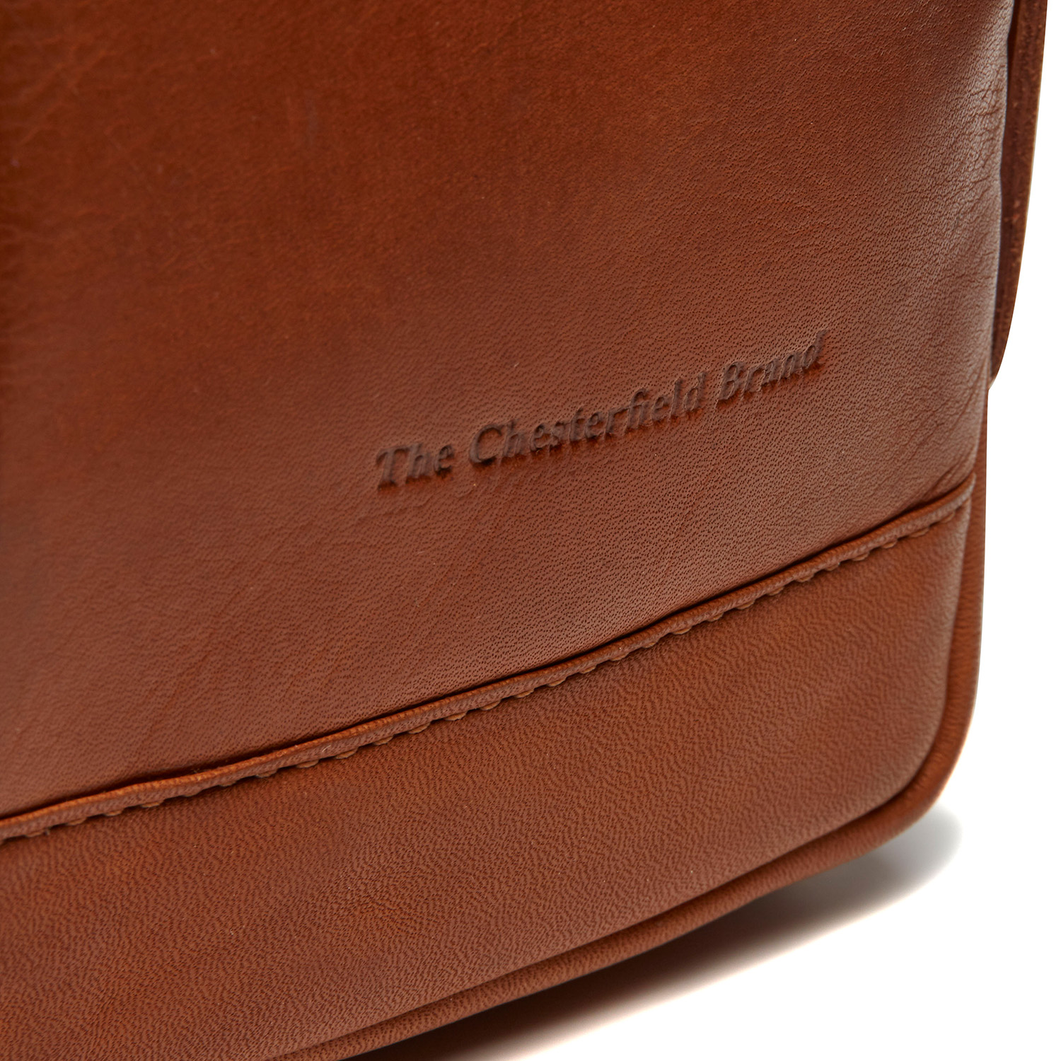 Chesterfield Leather Crossbody Bag Riga camel
