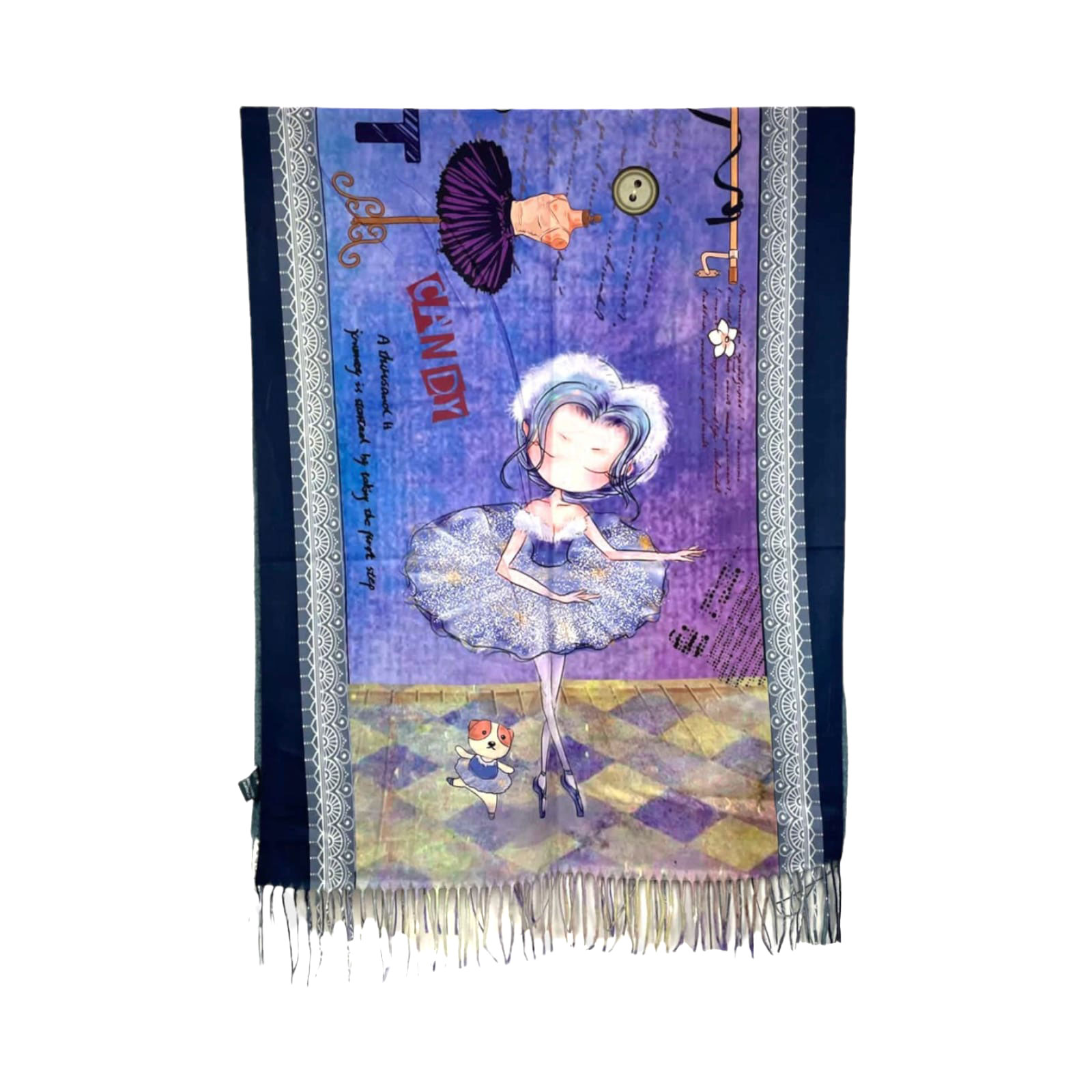 Γυναικείο Φουλάρι με διακοσμητικά κρόσσια Sweet Candy CGC227 Ballet