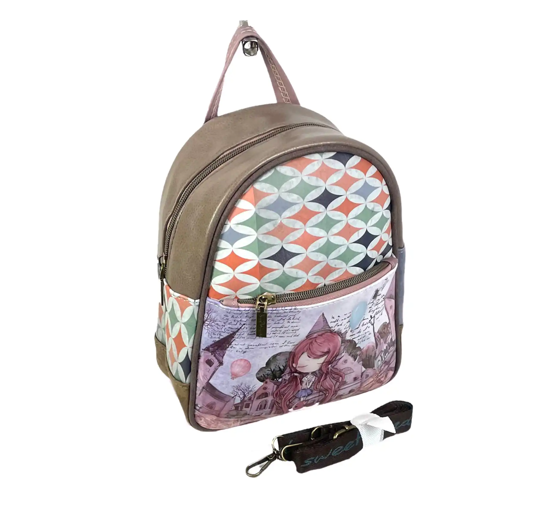 Γυναικεία Τσάντα Πλάτης Μικρού μεγέθους Sweet Candy CGB840 Beige