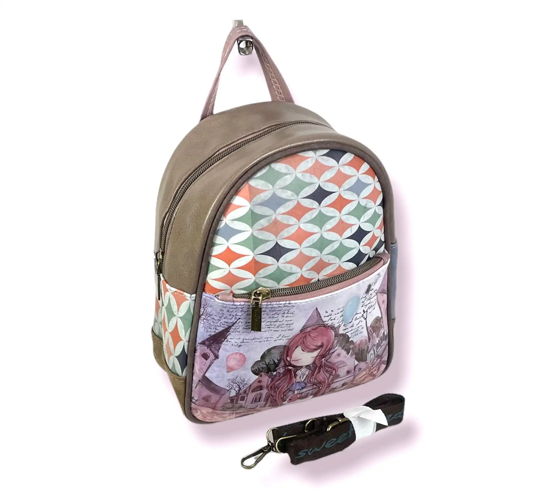 Γυναικεία Τσάντα Πλάτης Μικρού μεγέθους Sweet Candy CGB840 Beige