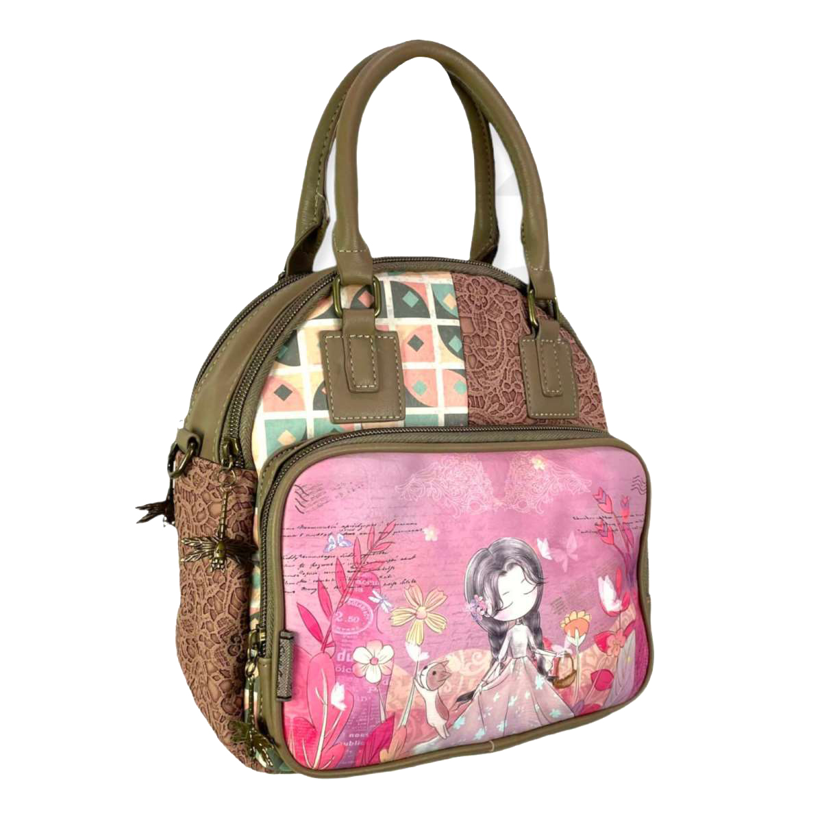 Γυναικεία Τσάντα Πλάτης Sweet Candy CGC055 Flores ροζ Γυναικεία Τσάντα Πλάτης Sweet Candy CGC055 Flores ροζ