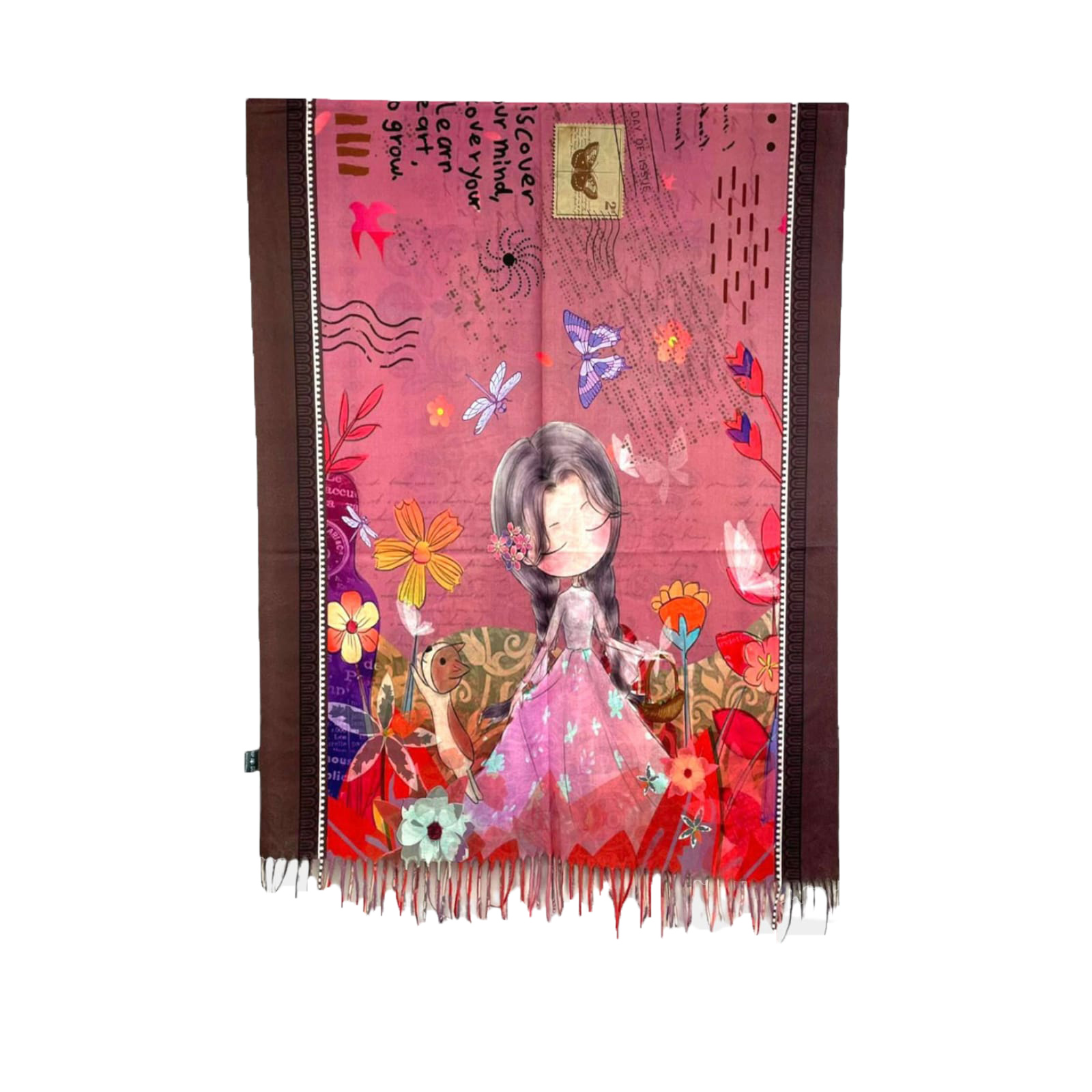 Γυναικείο Φουλάρι με διακοσμητικά κρόσσια Sweet Candy CGC227 Flores