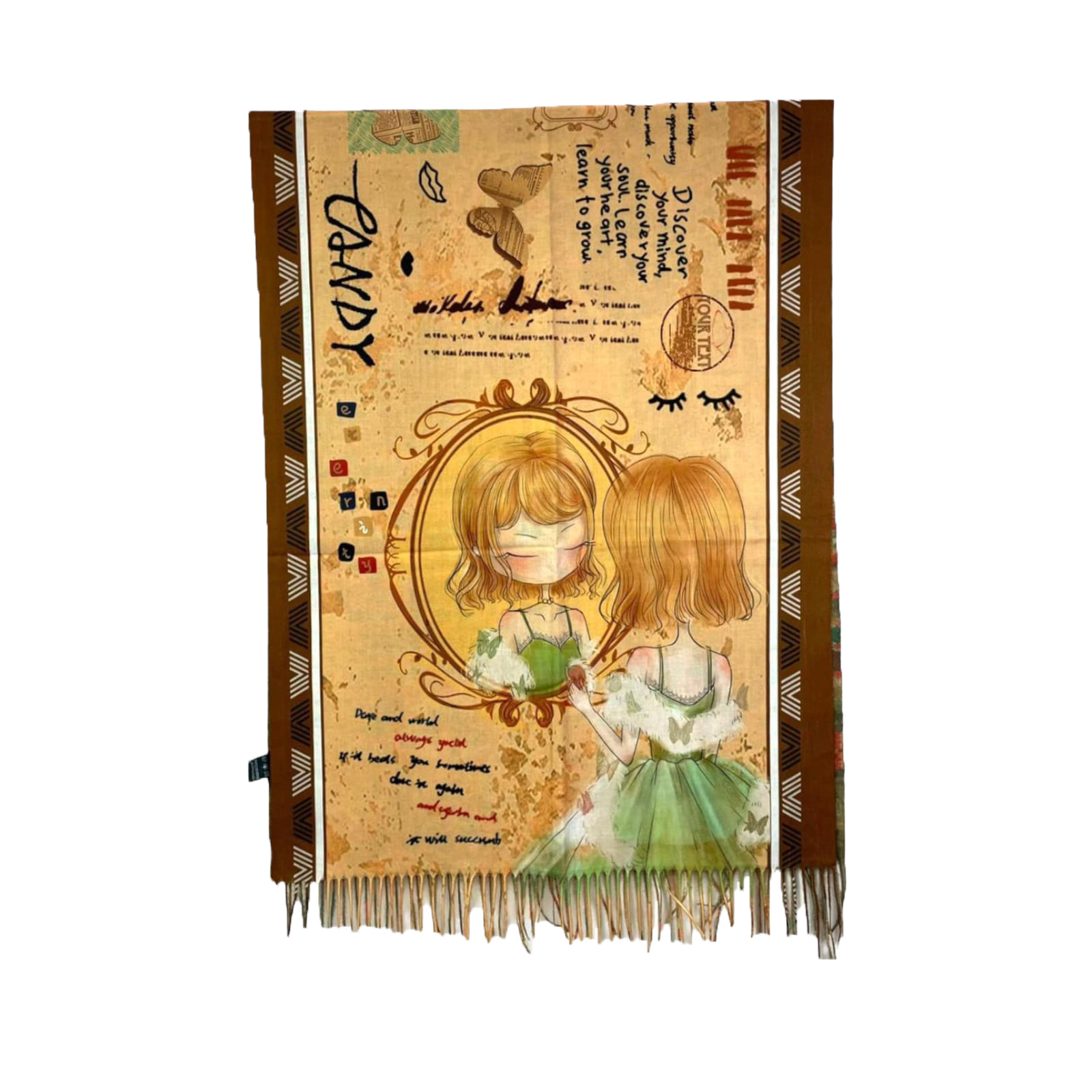 Γυναικείο Φουλάρι με διακοσμητικά κρόσσια Sweet Candy CGC227 Espejo