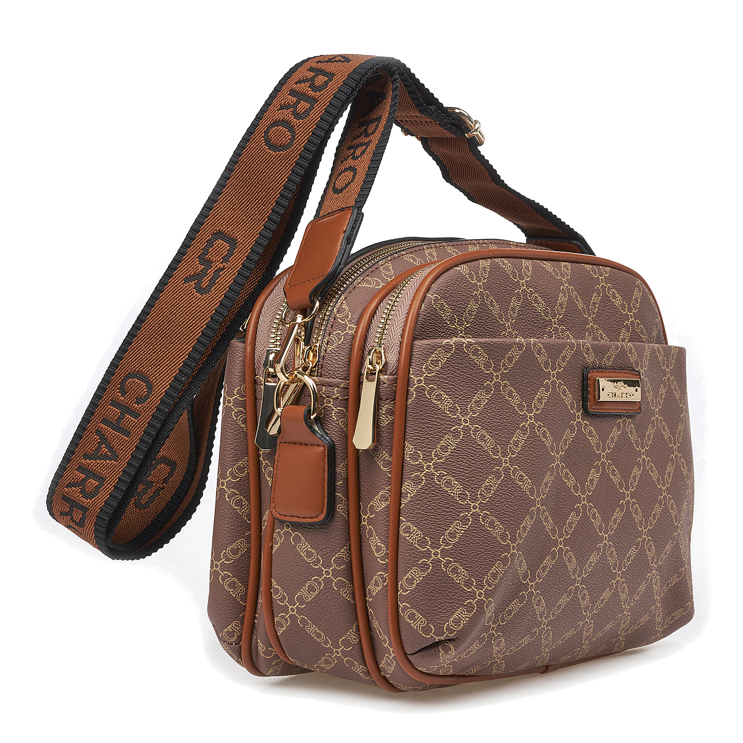 Γυναικεία Τσάντα Χιαστί Ώμου Charro  CH3078-124 Καφέ Με Καφέ Λεπτομέρειες