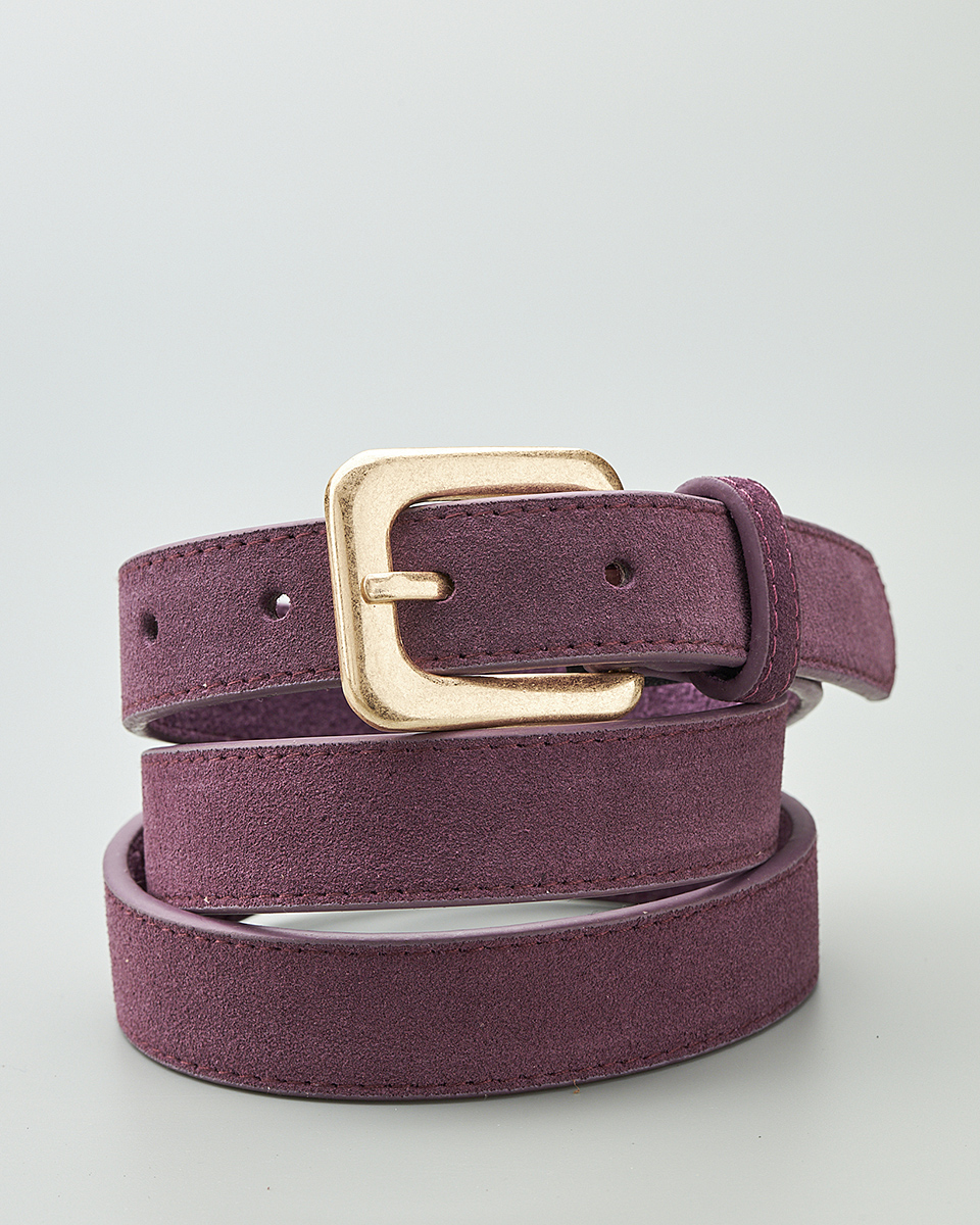 Δερμάτινη Γυναικεία Ζώνη με Τετράγωνη Μεταλλική Αγκράφα CT3981 Ματζέντα