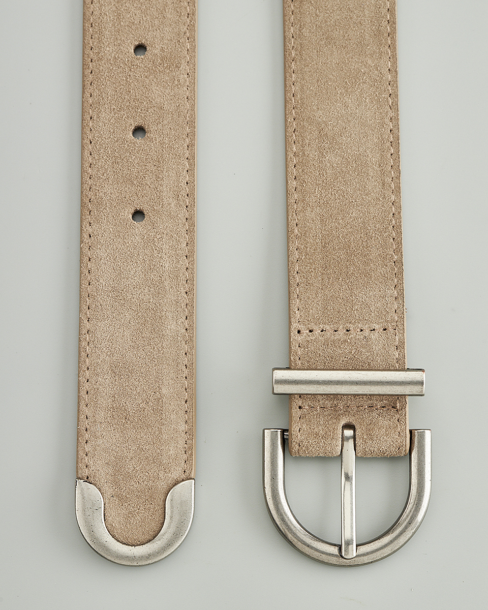 Δερμάτινη Γυναικεία Ζώνη με Ανάγλυφη Οβάλ Αγκράφα CT3983 Beige