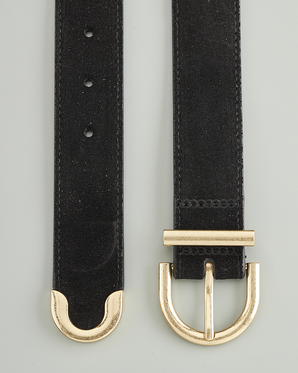 Δερμάτινη Γυναικεία Ζώνη με Ανάγλυφη Οβάλ Αγκράφα CT3996 black