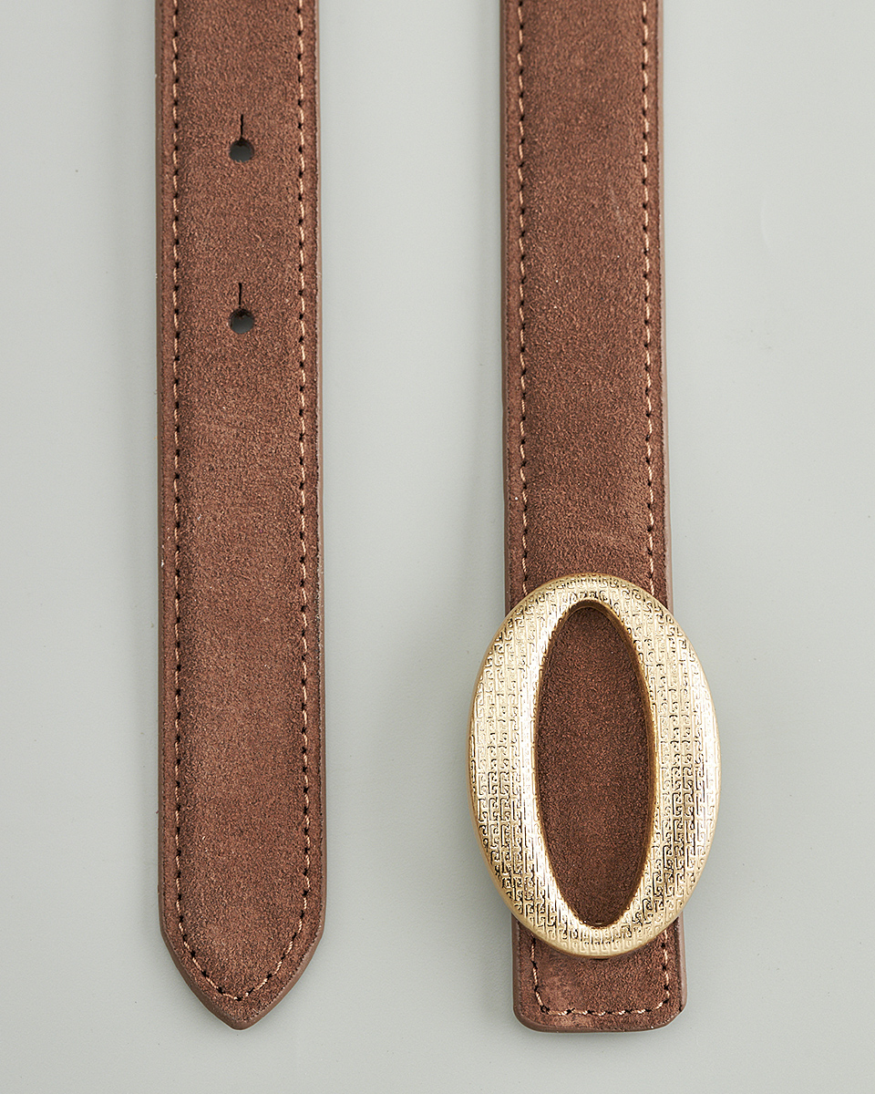 Δερμάτινη Γυναικεία Ζώνη με Ανάγλυφη Οβάλ Αγκράφα CT3996 brown Δερμάτινη Γυναικεία Ζώνη με Ανάγλυφη Οβάλ Αγκράφα CT3996 brown