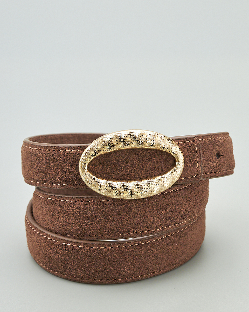 Δερμάτινη Γυναικεία Ζώνη με Ανάγλυφη Οβάλ Αγκράφα CT3996 brown Δερμάτινη Γυναικεία Ζώνη με Ανάγλυφη Οβάλ Αγκράφα CT3996 brown